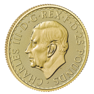 (1/4 oz) 7.78 гр. златна монета Британия Чарлс lll 2026г.