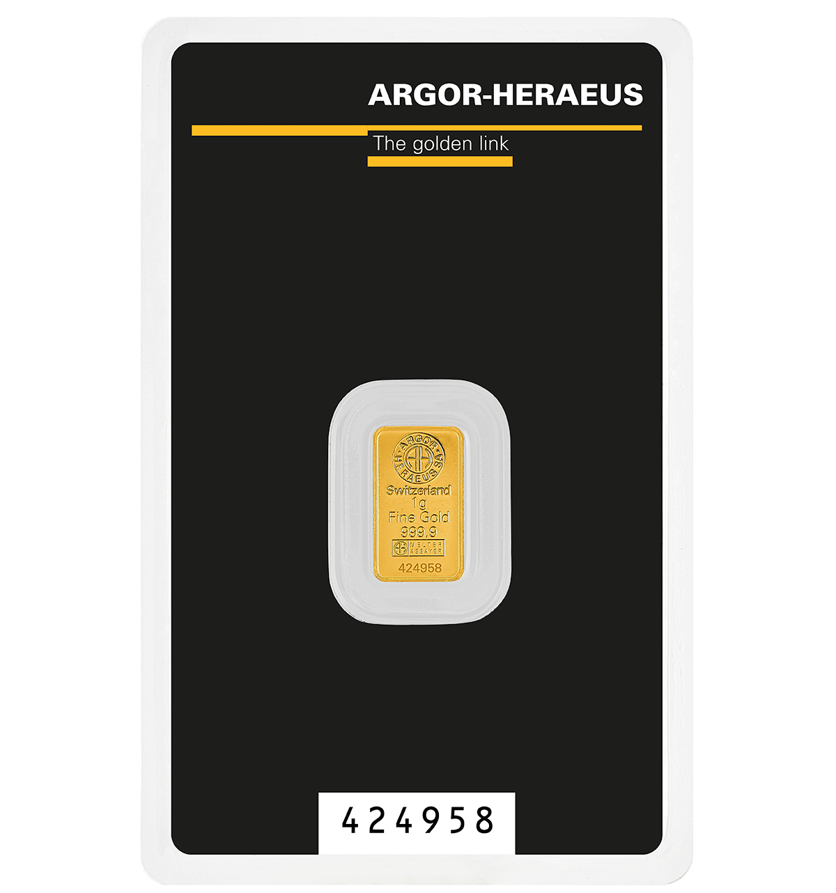 1 грам Златно Кюлче Argor-Heraeus Kinebar