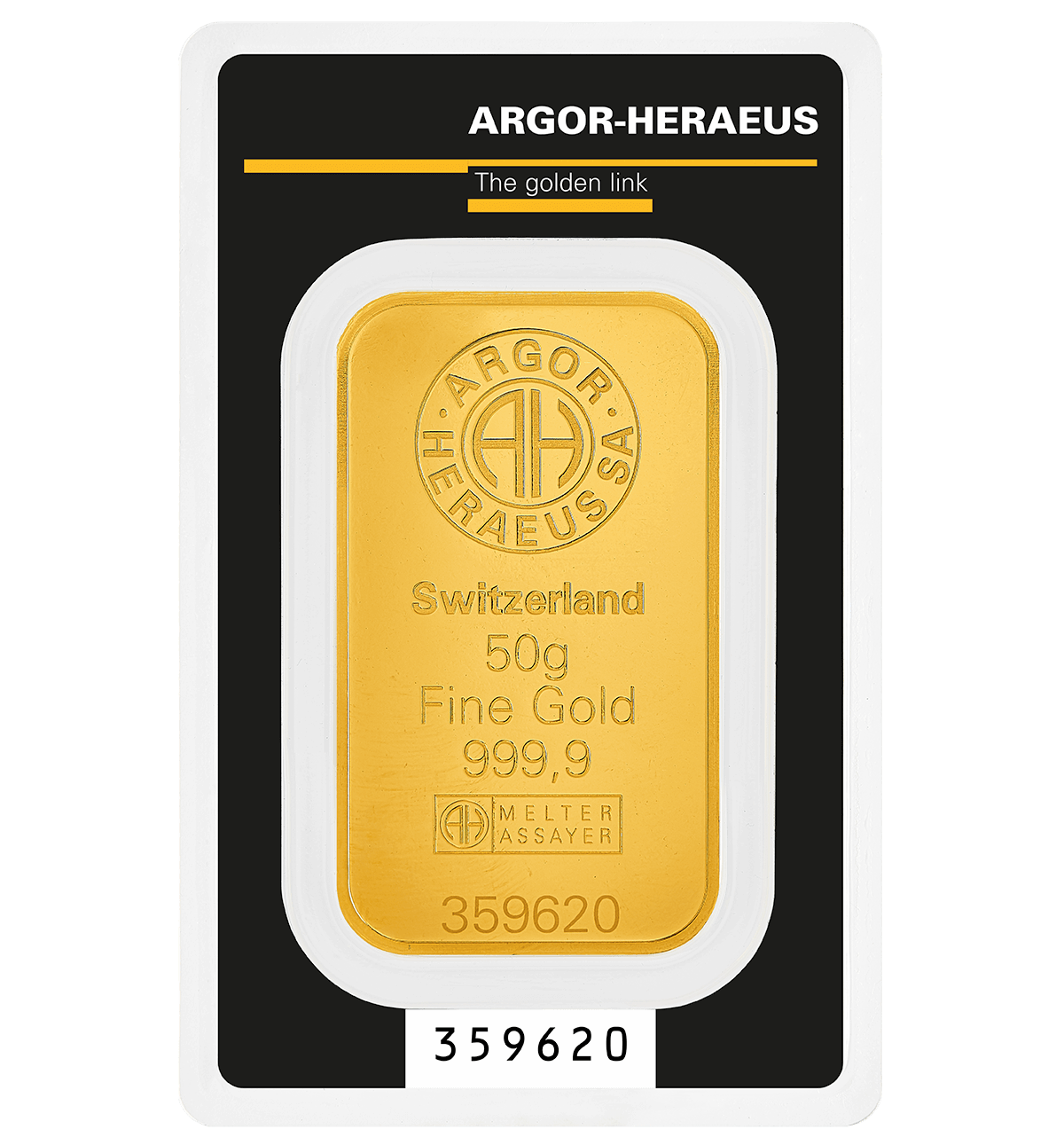 50 грама Златно Кюлче Argor-Heraeus Kinebar