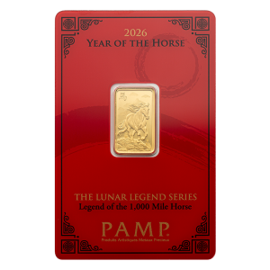 5 грама златно кюлче PAMP - Годината на Коня