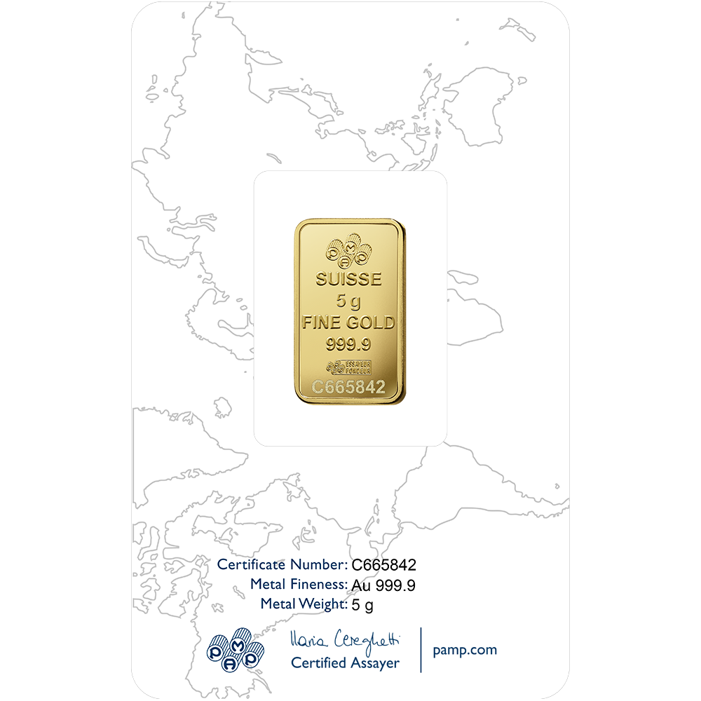 5 грама златно кюлче PAMP Роза