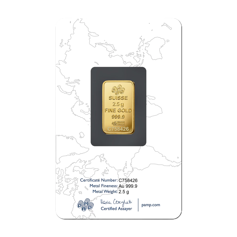 2.5 грама златно кюлче PAMP Роза