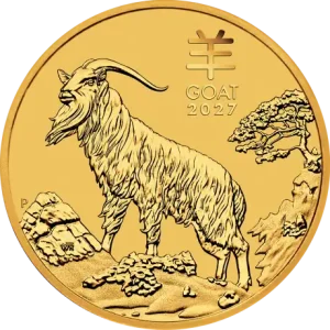 (1/20 oz) 1.56 грама Златна монета Австралийски Лунар Козел 2027