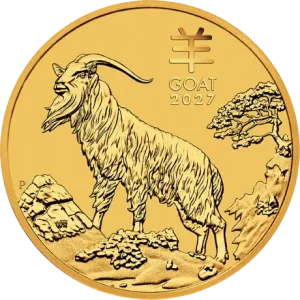 (1oz) 31.1 Златна монета Австралийски Лунар Козел 2027